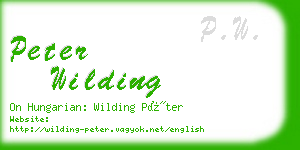 peter wilding business card